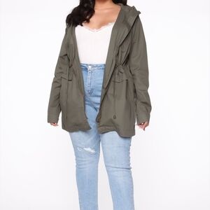 Fashion Nova Utility Jacket in Army Green